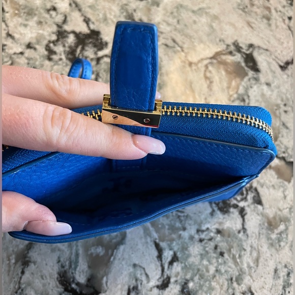 Tory Burch Blue Leather Wristlet - Picture 4 of 4